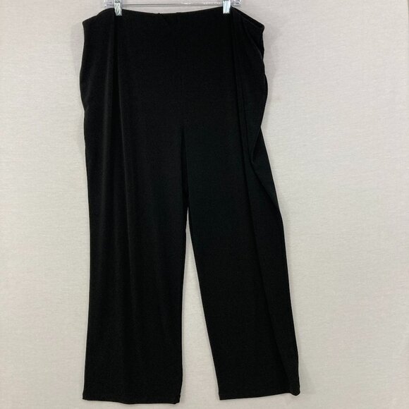 New JM Collection Black Wide Leg Comfort Waistband Pull-on Pants 3X Short - Picture 1 of 9